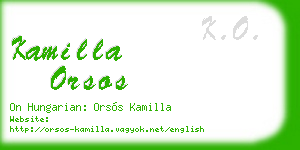 kamilla orsos business card